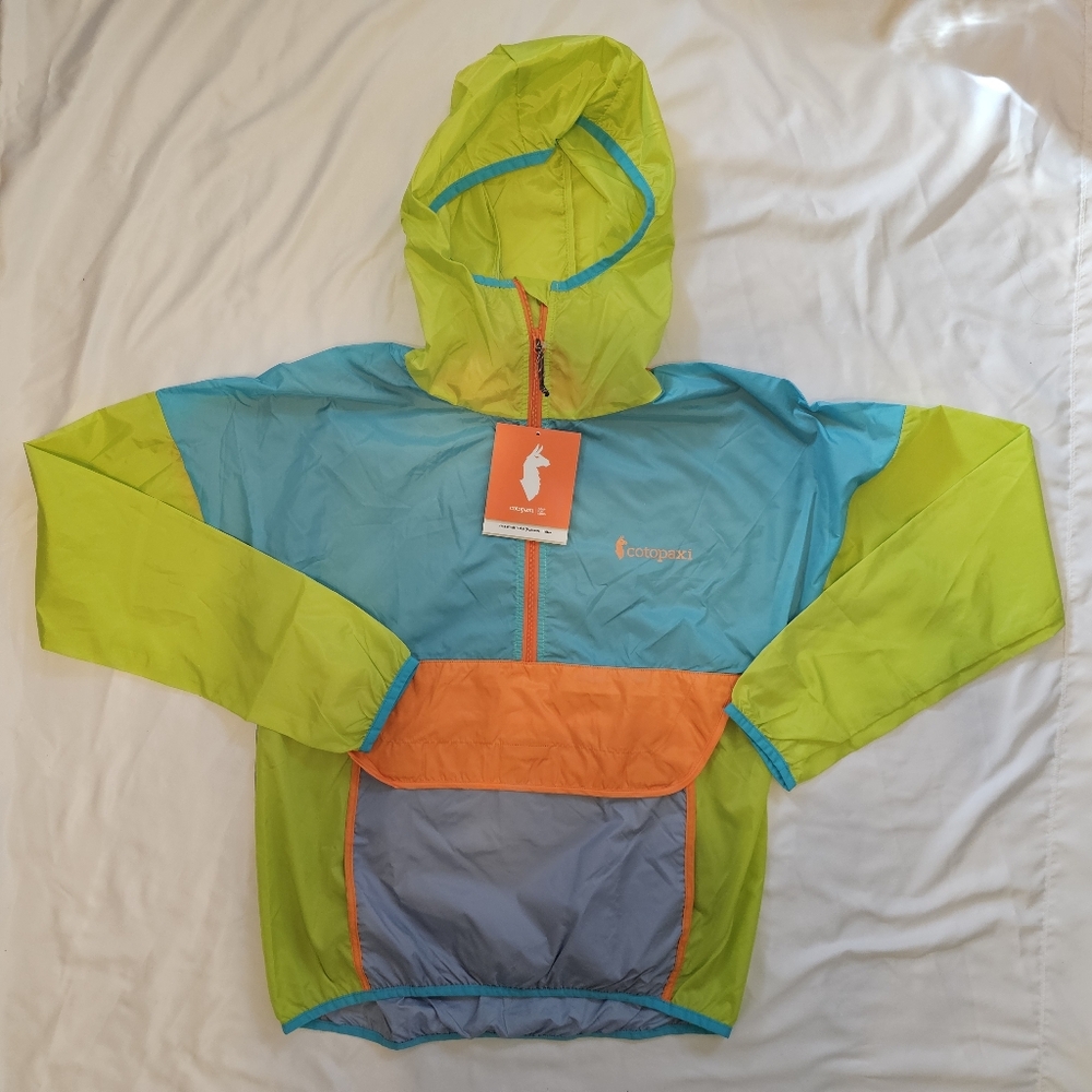 Cotopaxi Teca Half-Zip Windbreaker- Blue Green Orange- Women's XS- NWT